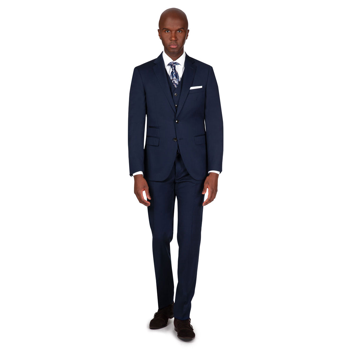 Stilvoller blauer Dreiteiler  Eleganter Dreiteiler in blau