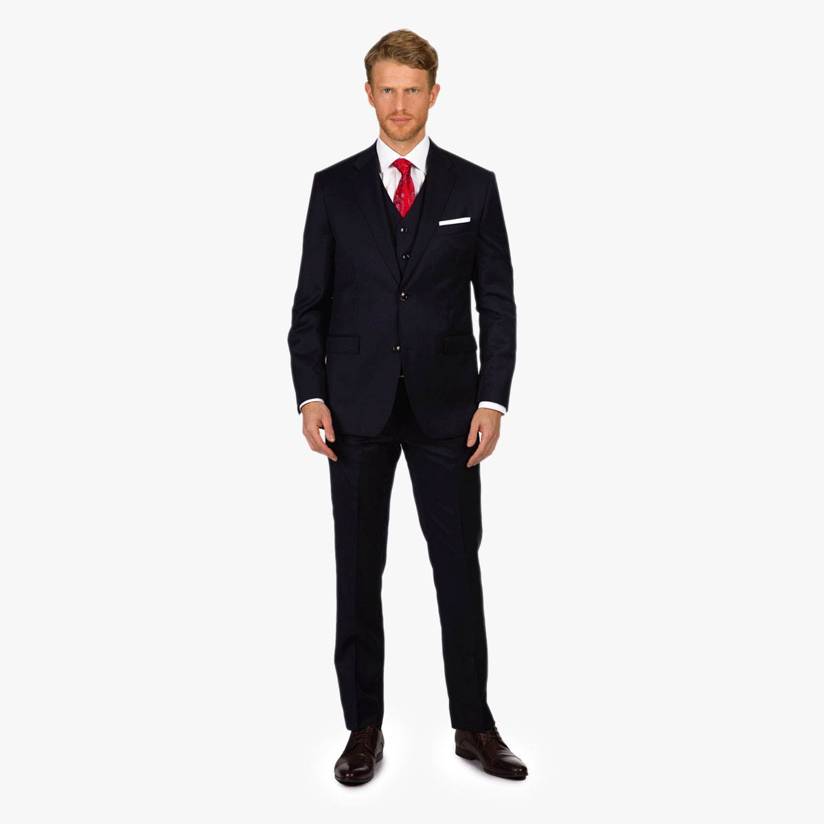Business Look mit dunkelblauem Anzug