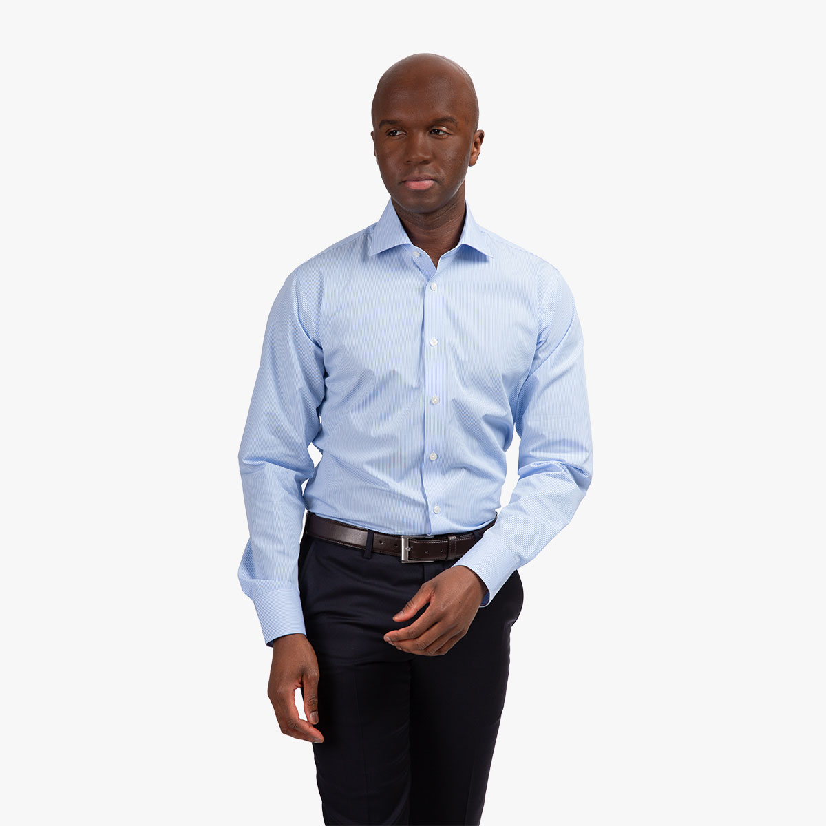 Blau-weiß gestreiftes Modern Fit Hemd Modern Fit Hemd mit blau-weißen Streifen