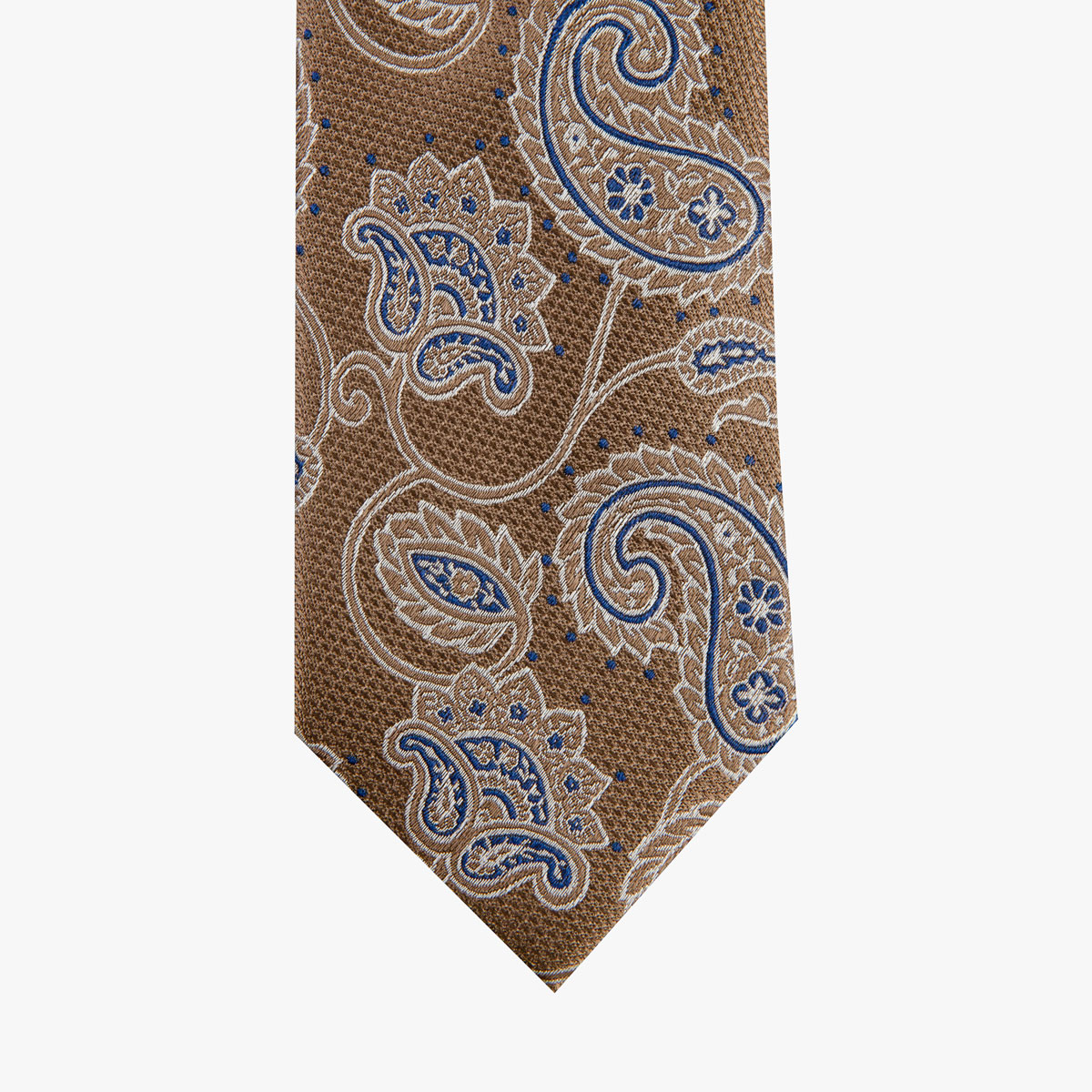Krawatte glatt mit Paisley-Muster in hellbraun