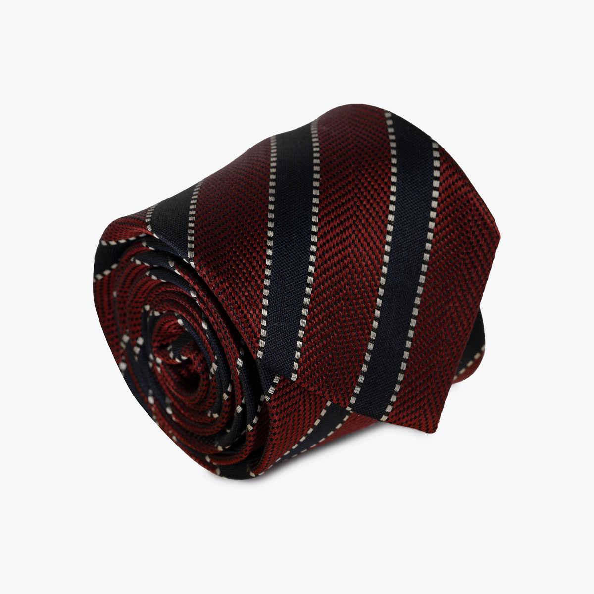 Krawatte mit Streifenmuster in rot dunkelblau