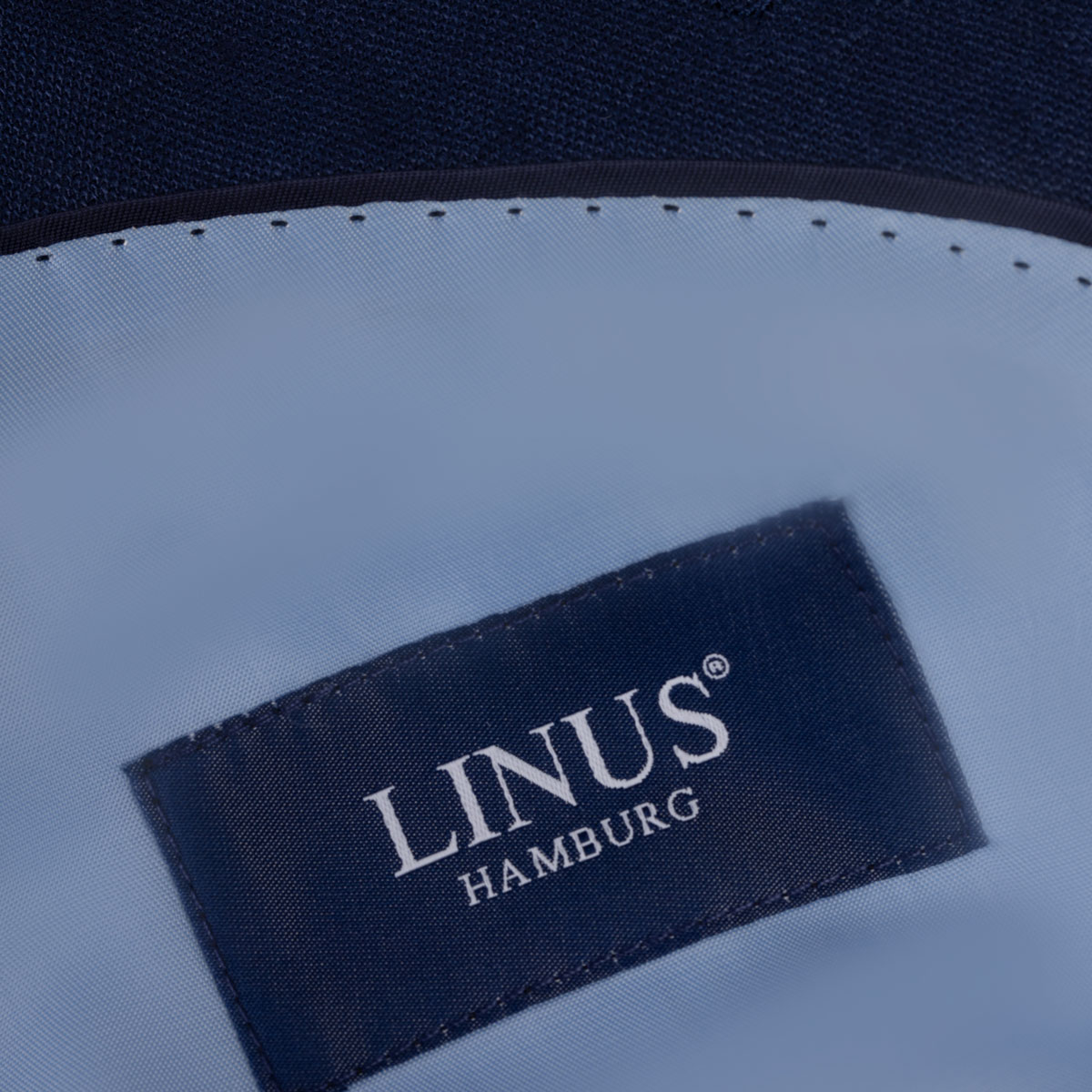 Baukastensakko Pesaro aus Leinen in blau