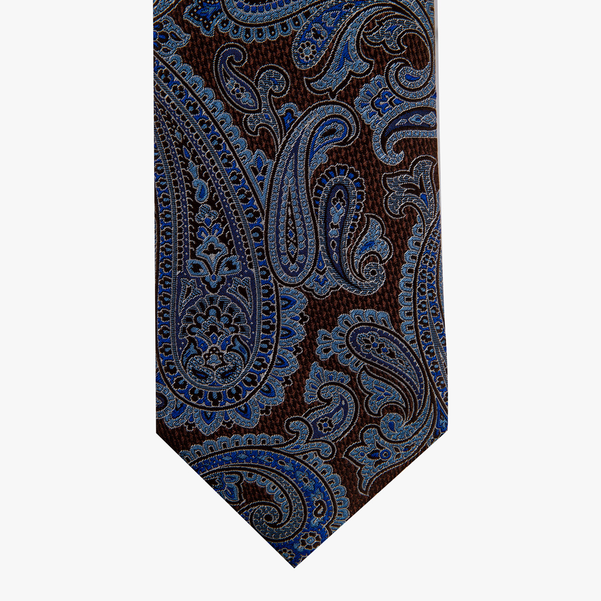 Krawatte glatt mit Paisley-Muster in braun blau