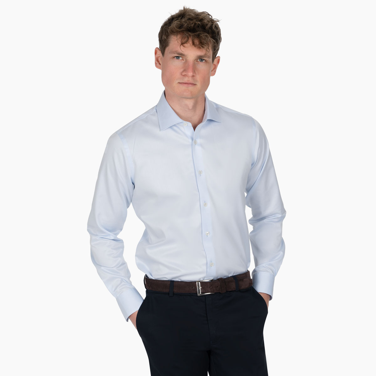 Slim Fit Hemd in Hellblau