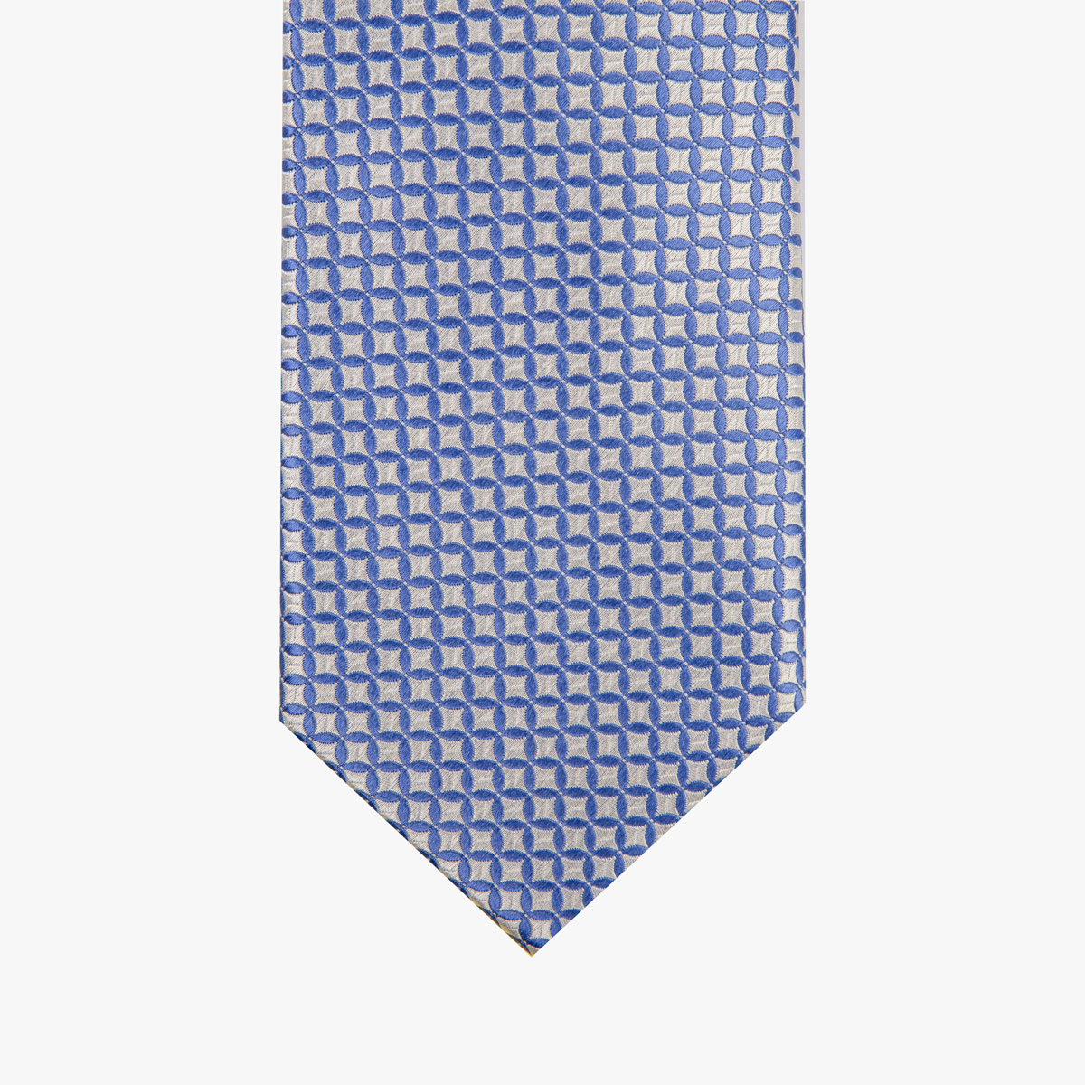 Glatte Krawatte mit geometrischem Muster in hellblau grau