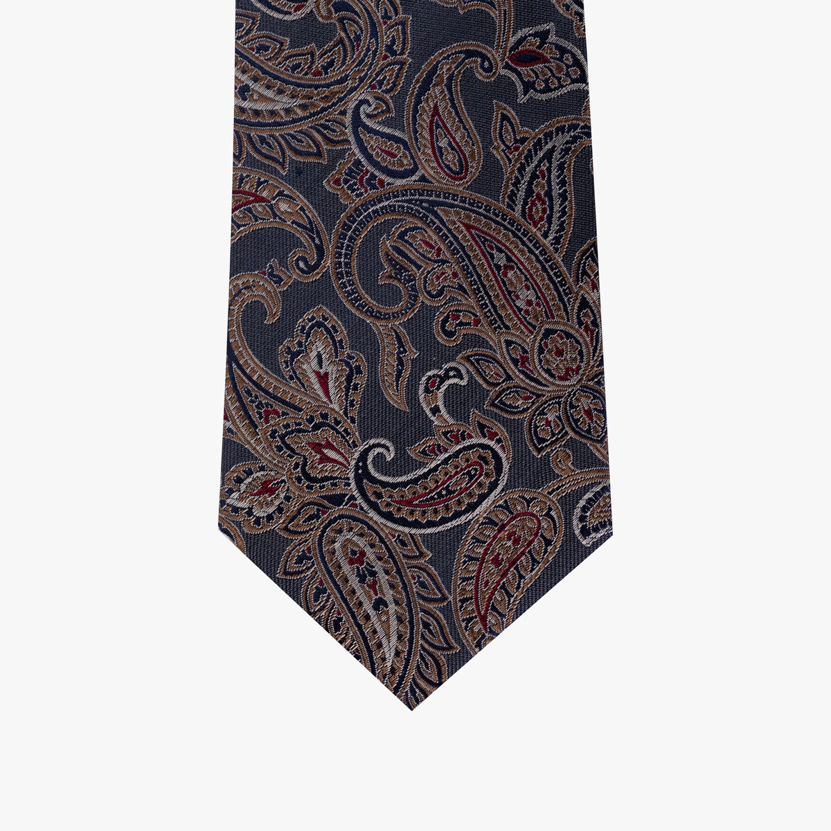 Krawatte mit floralem Paisley in anthrazit