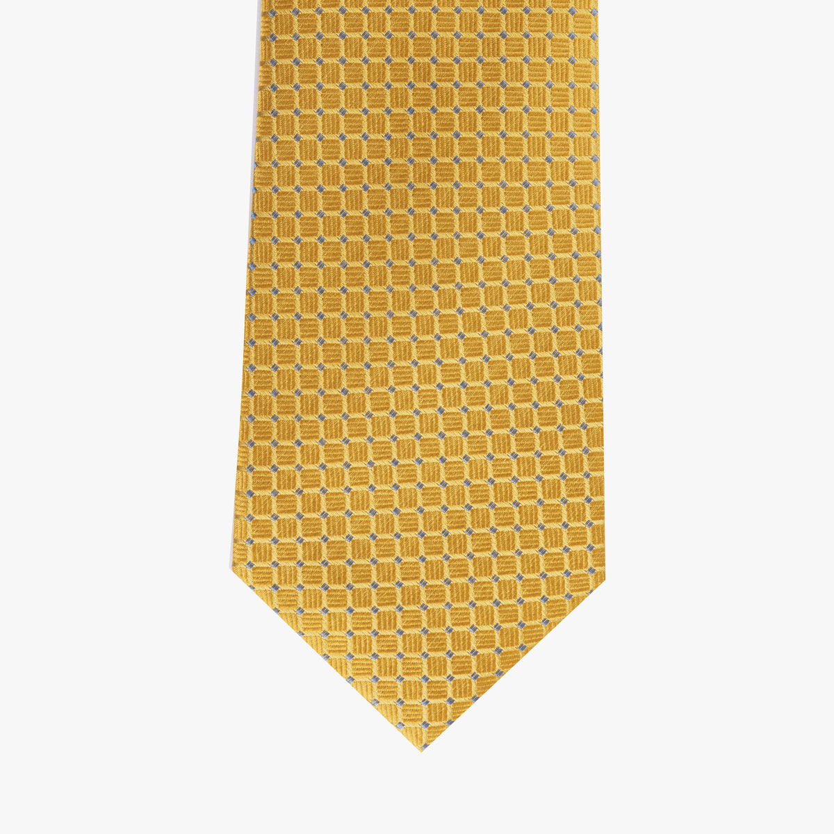 Krawatte aus Seide in gelb mit Checker-Pattern