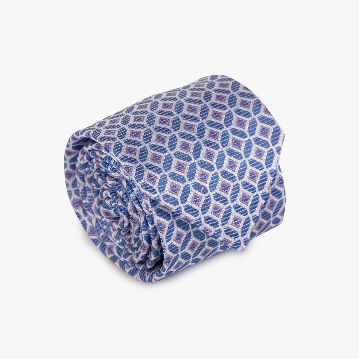Krawatte mit geometrischem Muster in blau lila