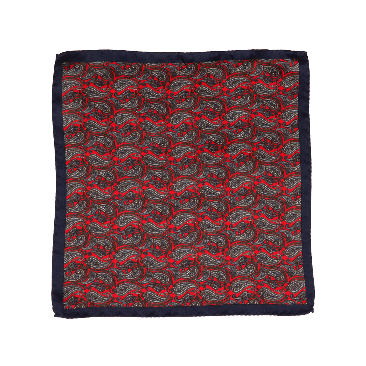 Stoff vom Einstecktuch aus Seidentwill mit Paisley-Muster in rot