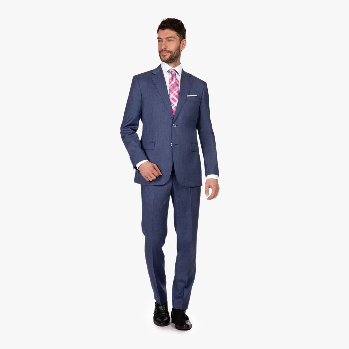 Eleganter Anzug-Klassiker in blau meliert