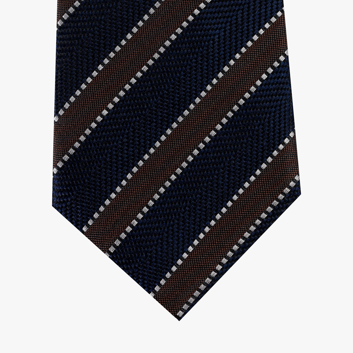 Krawatte mit Streifenmuster in braun dunkelblau