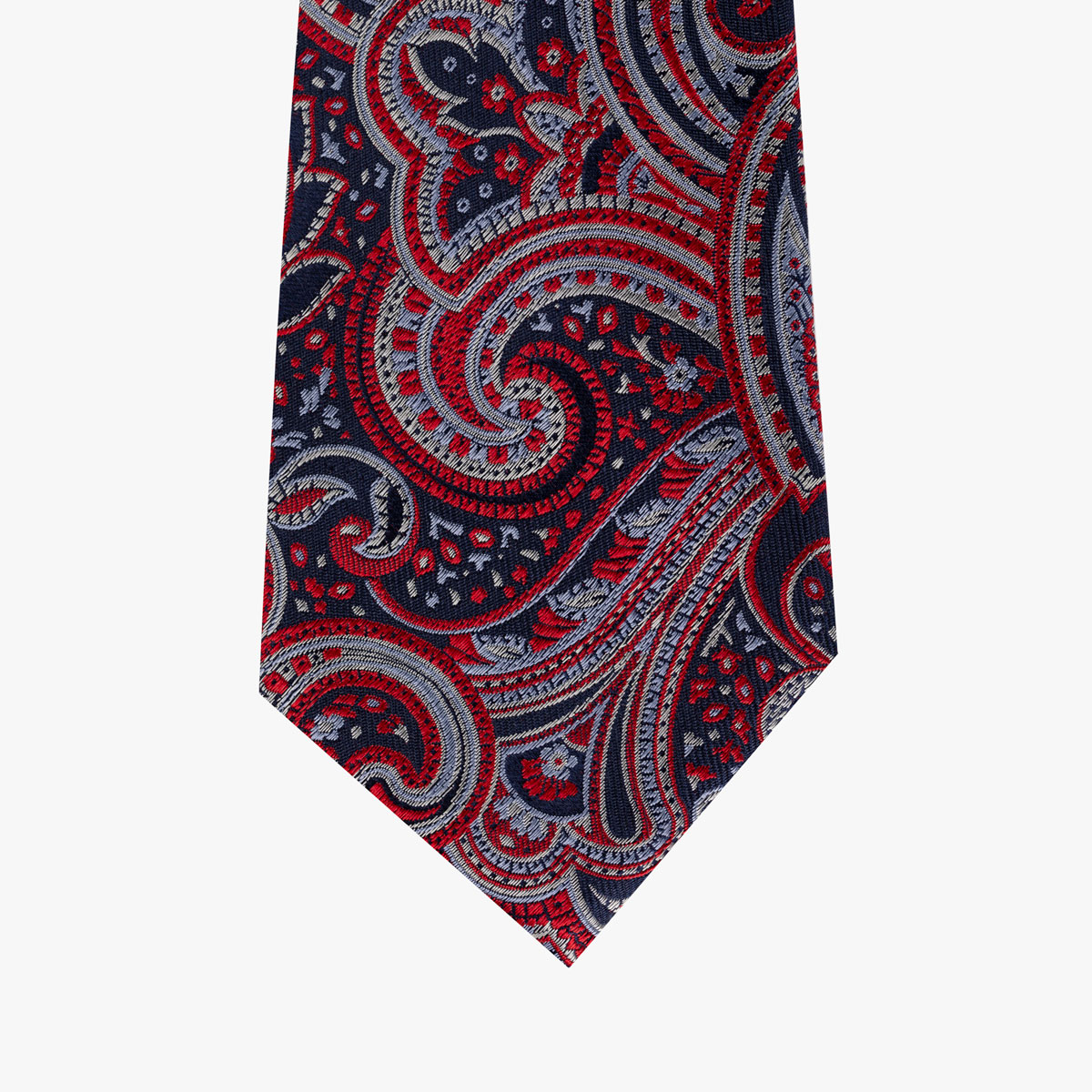 Krawatte mit Paisley in blau rot