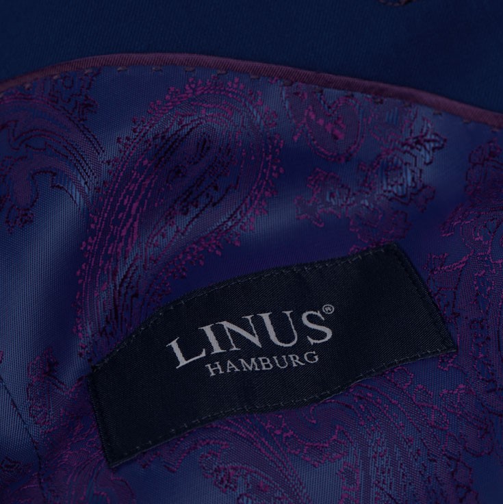 Feines lila-blaues Paisley-Muster im Innenfutter Sakko-Innenfutter mit feinem Paisleymuster in lila-blau