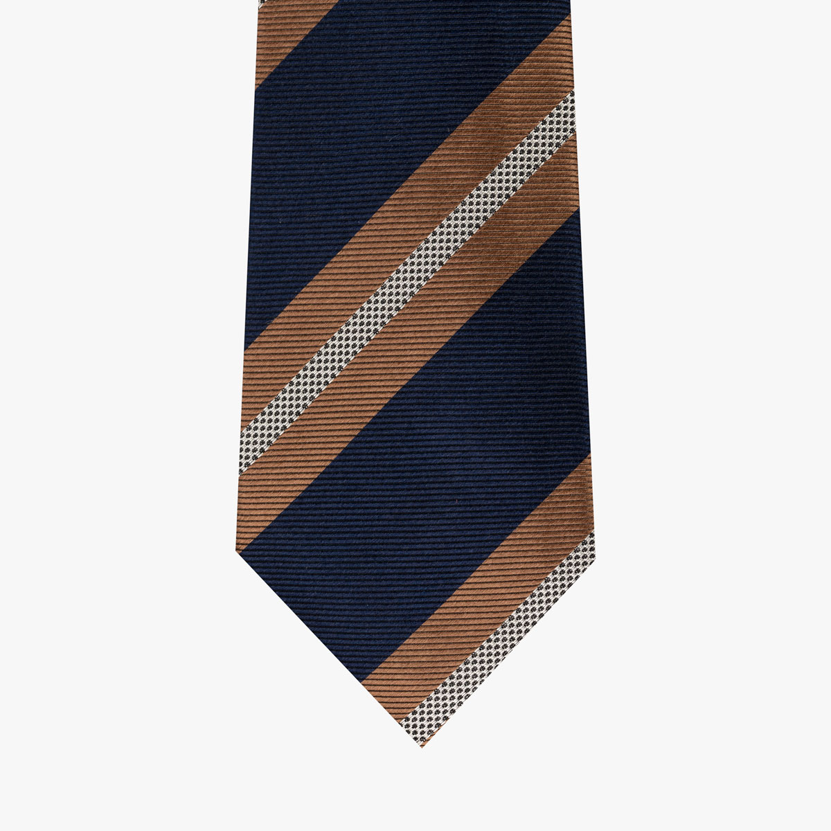 Krawatte mit Streifen in Blau und Braun