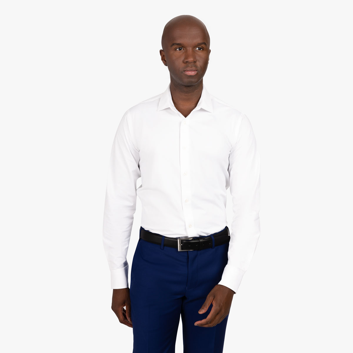 Slim Fit Hemd mit Elasthan in weiß