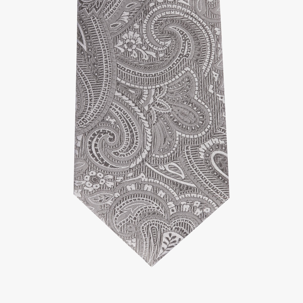 Krawatte aus Seide in hellgrau mit Paisleymuster