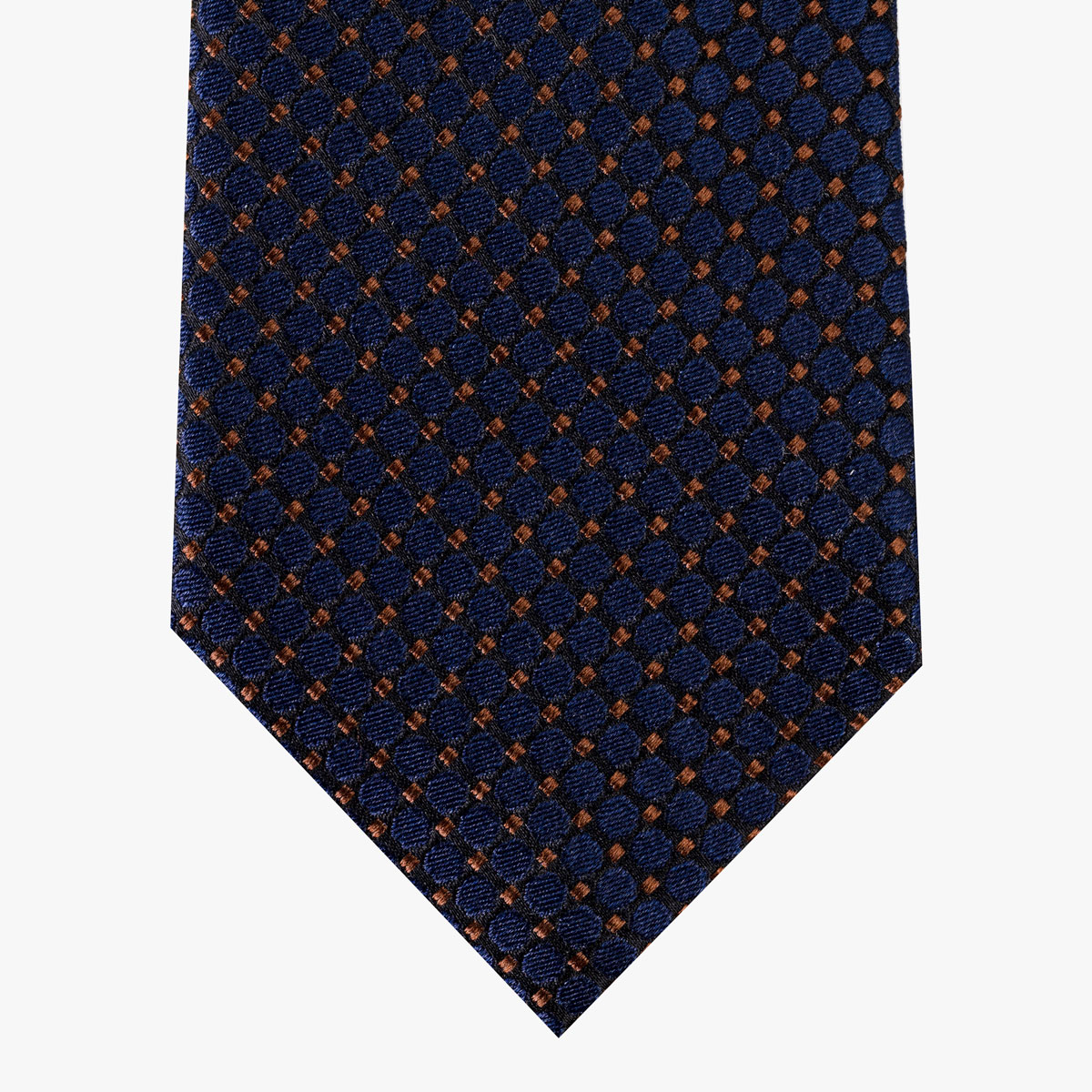 Krawatte mit geometrischem Muster in blau braun