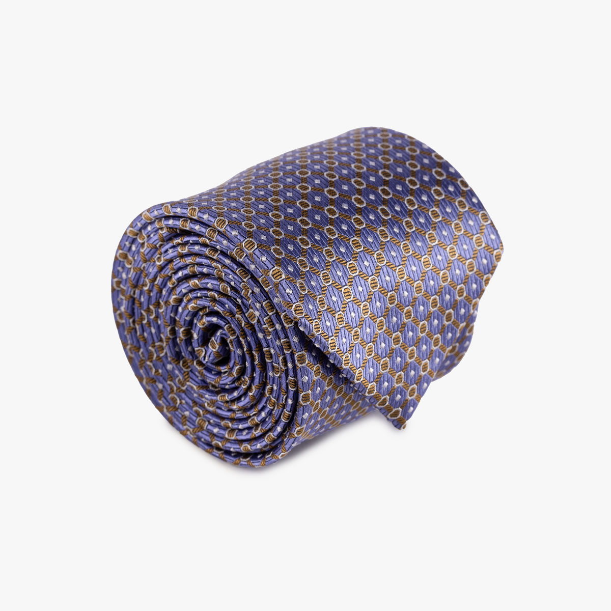 Krawatte aus Seide in hellblau mit Karomuster