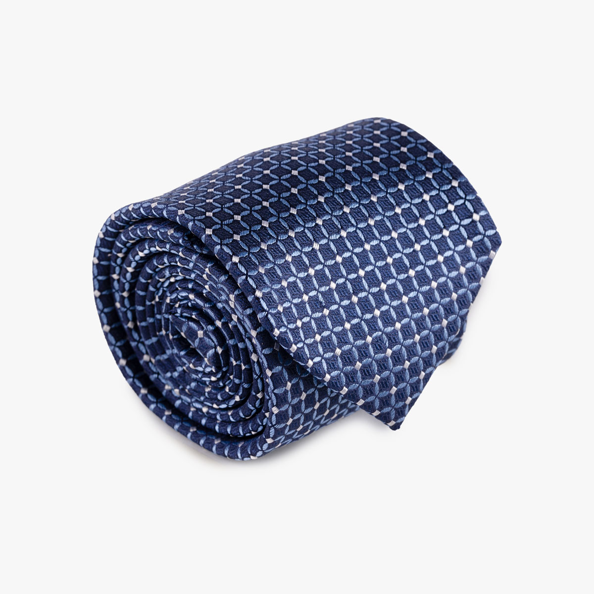 Krawatte aus Seide in dunkelblau mit hellem Muster