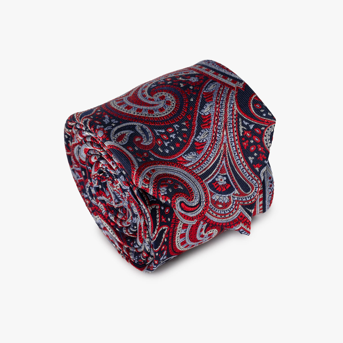 Krawatte mit Paisley in blau rot