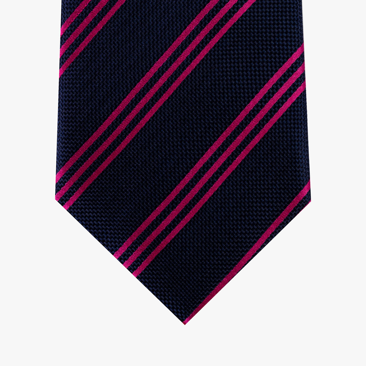 Krawatte mit Streifen in dunkelblau magenta