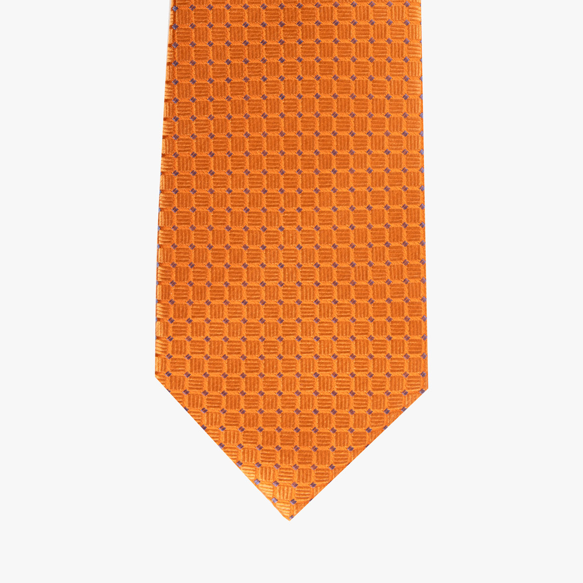 Krawatte aus Seide in orange mit Checker-Pattern