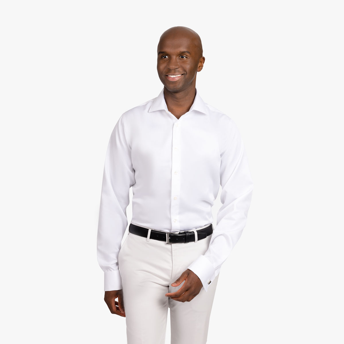 Slim Fit Hemd in weiß mit extralangem Arm