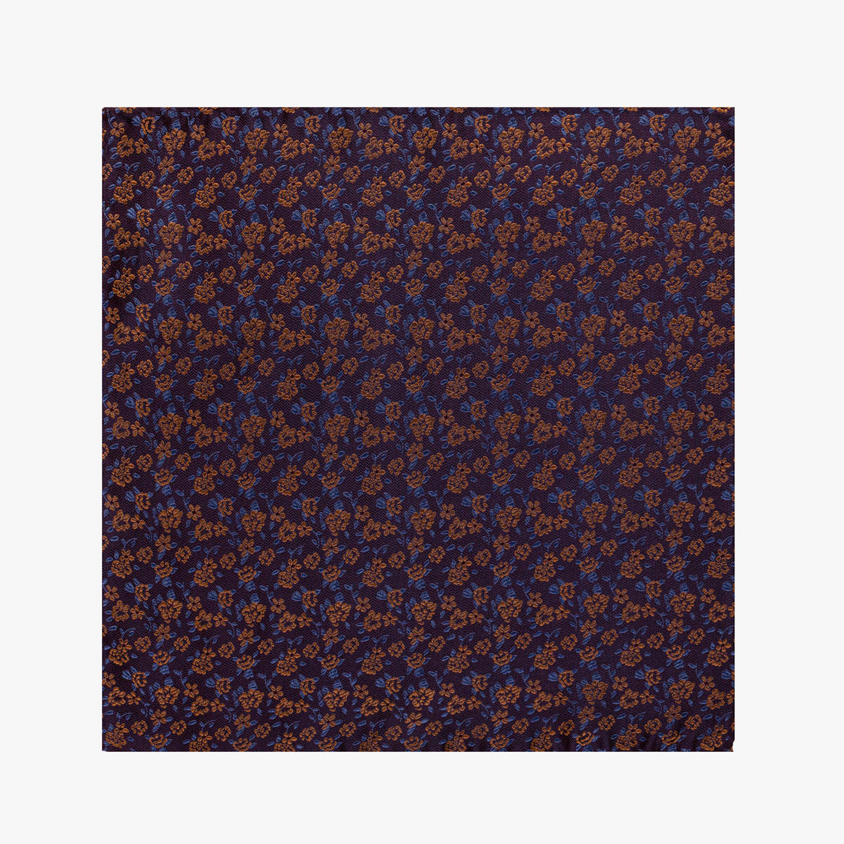 Einstecktuch mit floralem Muster in dunkelrot orange