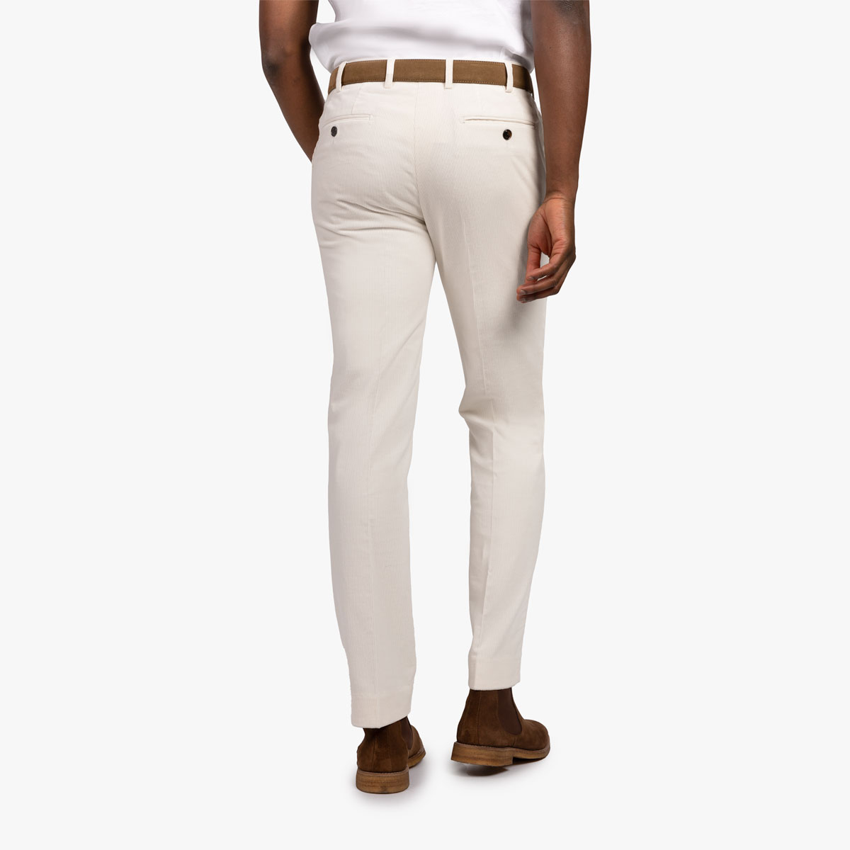 Baukastenhose Siena aus Feincord in offwhite
