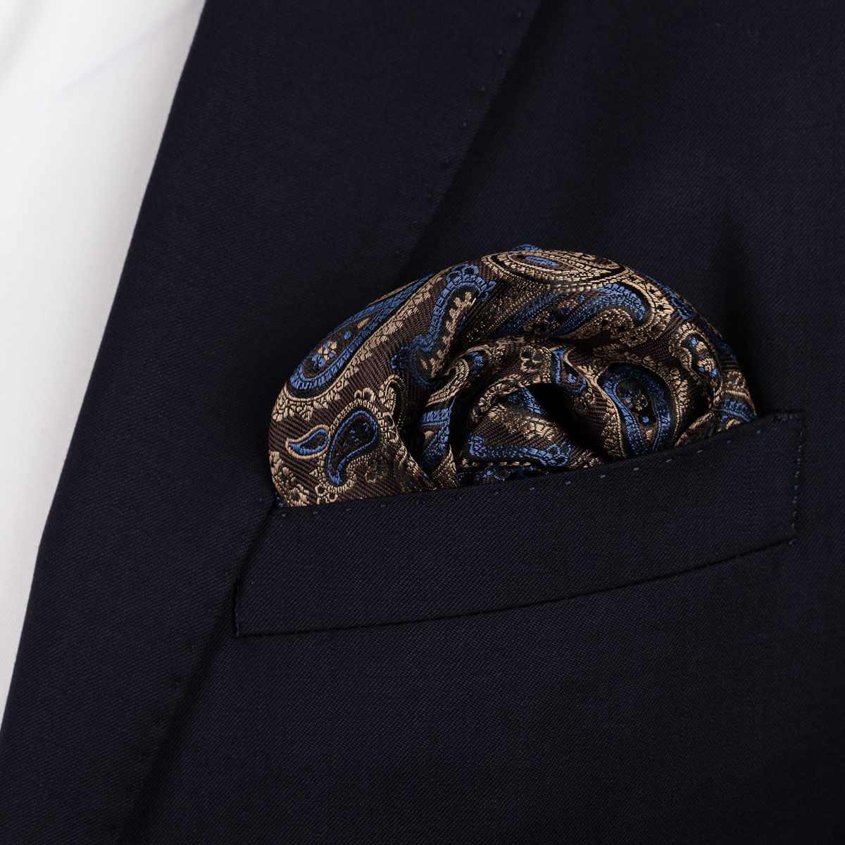 Einstecktuch mit Paisley in hellblau