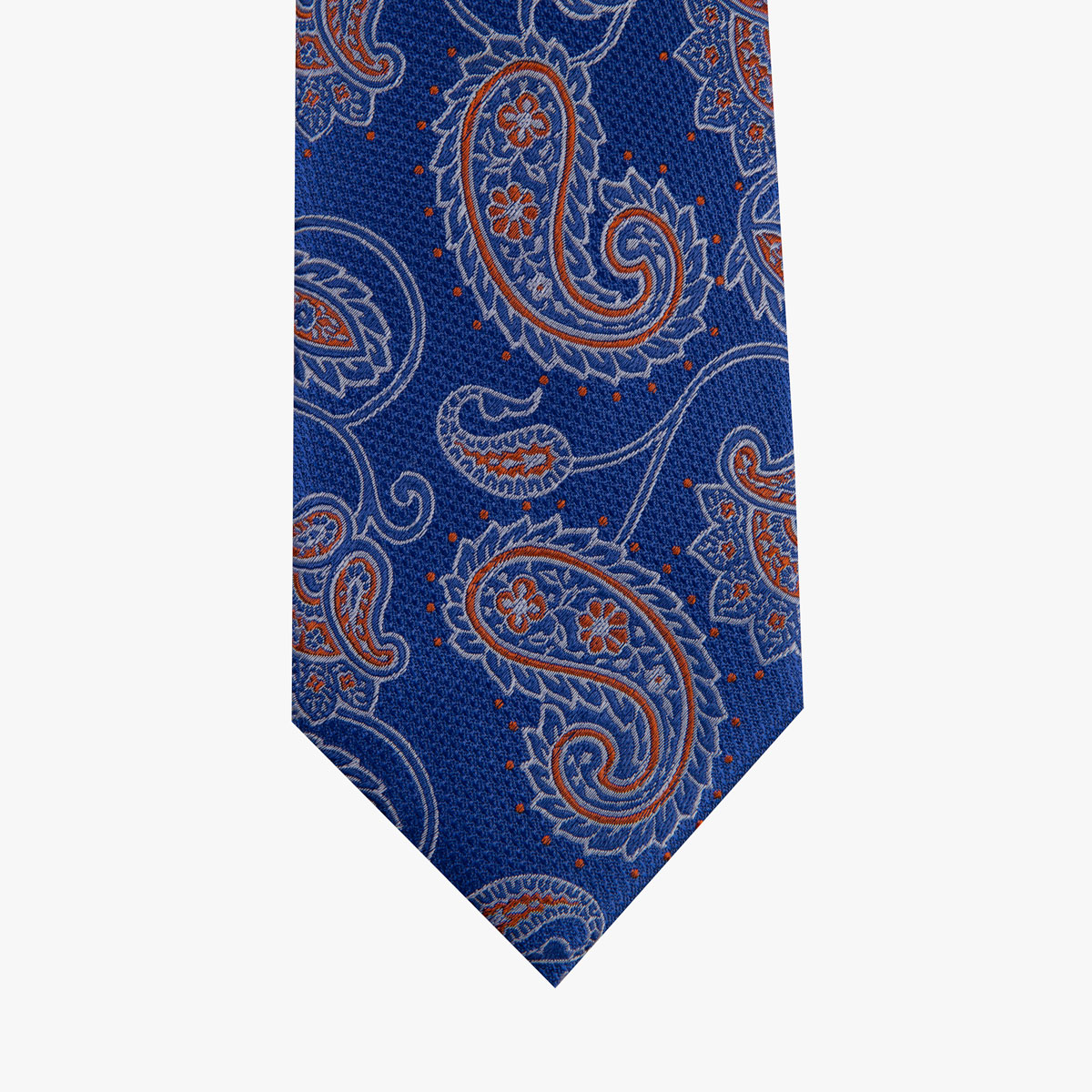 Krawatte glatt mit Paisley-Muster in blau und rot