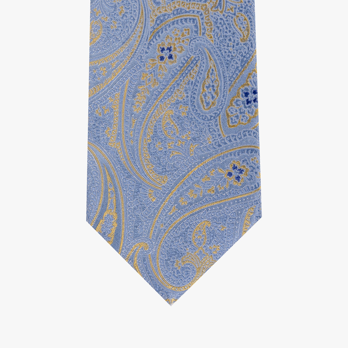 Krawatte mit Paisley in hellblau gelb