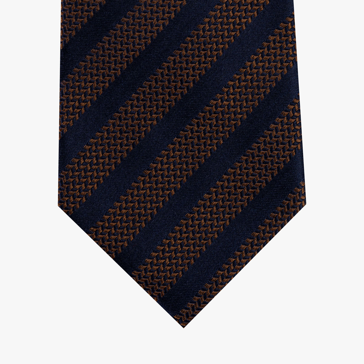 Krawatte mit Streifenmuster in braun dunkelblau