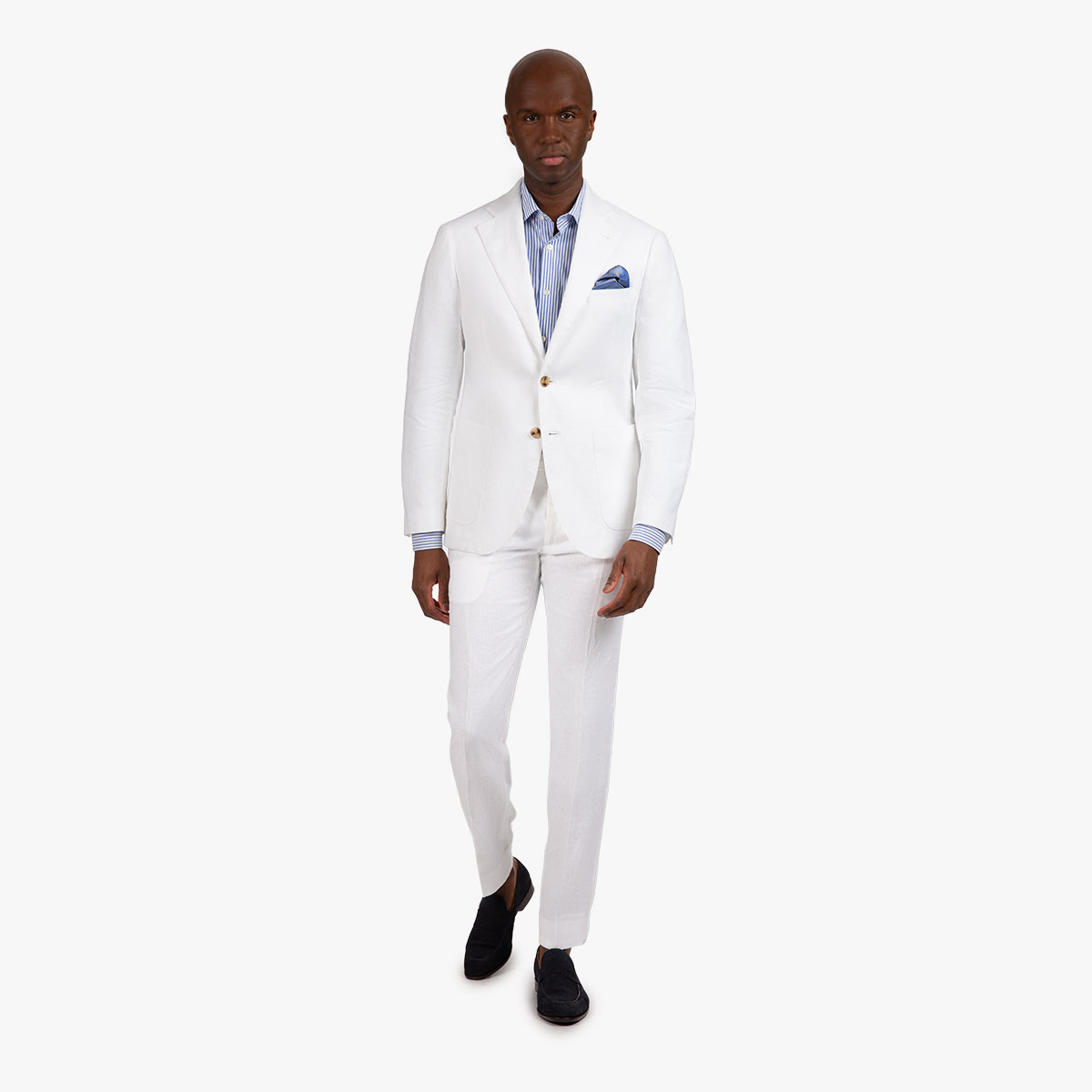 Sommer-Anzug in weiß aus Leinen