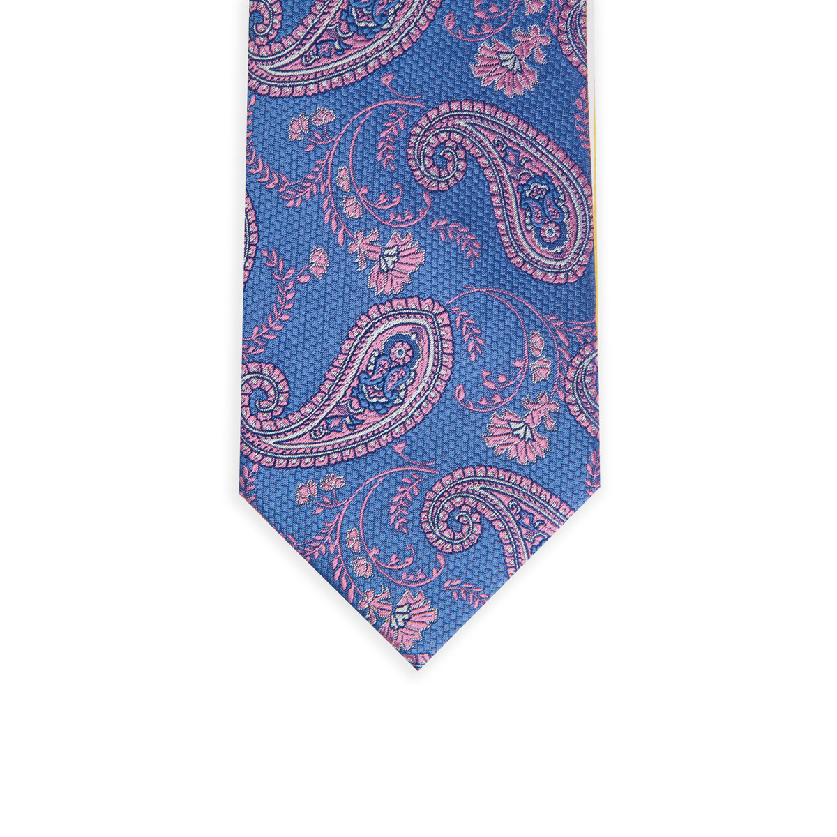Krawatte glatt mit Struktur und Paisley in blau