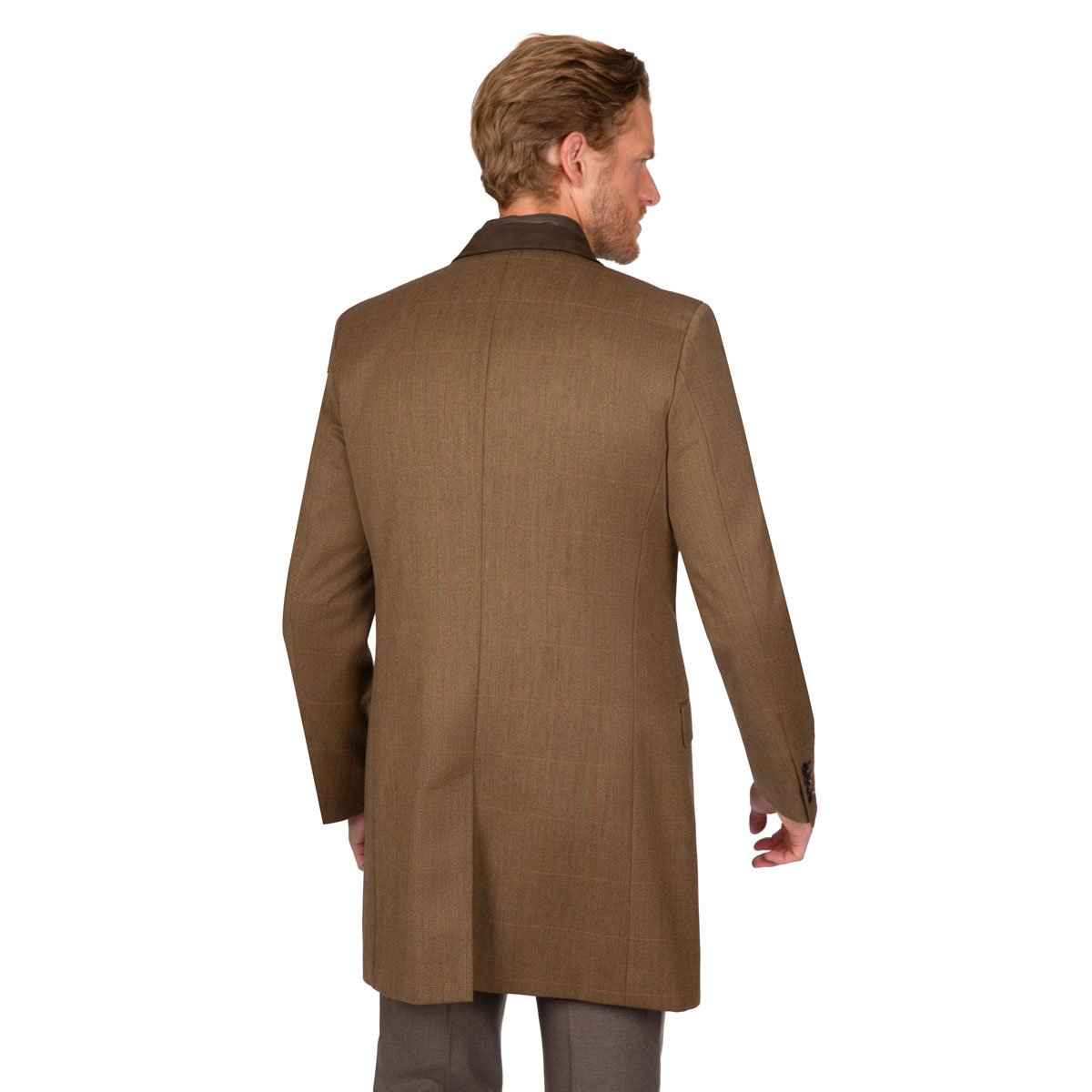 Slim Fit Mantel in hellbraun aus reiner Wolle