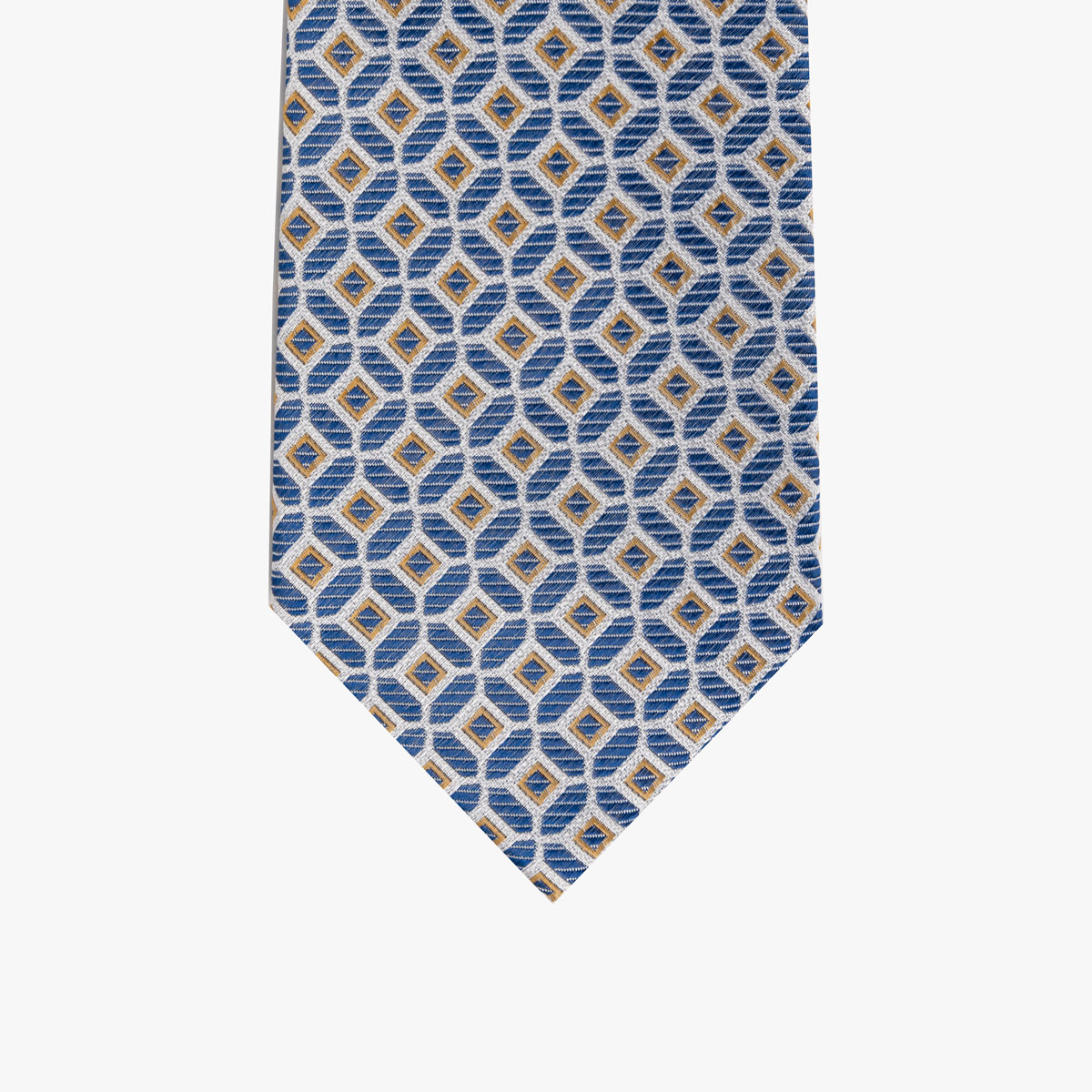 Krawatte mit geometrischem Muster in blau gold