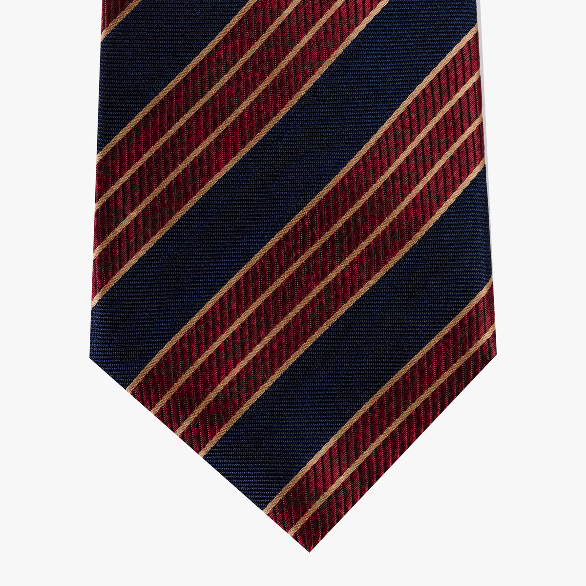 Krawatte mit Streifenmuster in rot blau gold