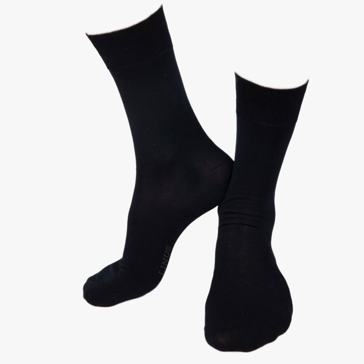 Einzelpaar Socken in dunkelblau am Fuß