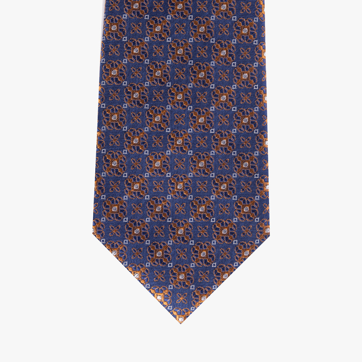 Krawatte aus Seide in dunkelblau/orange