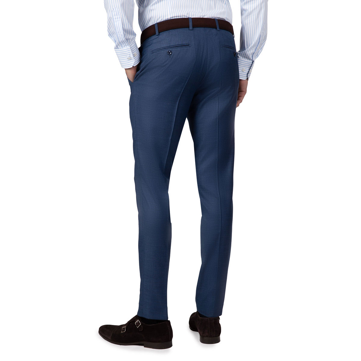 Anzughose in blau mit Gürtelschlaufen Blaue Anzughose mit Gürtelschlaufen