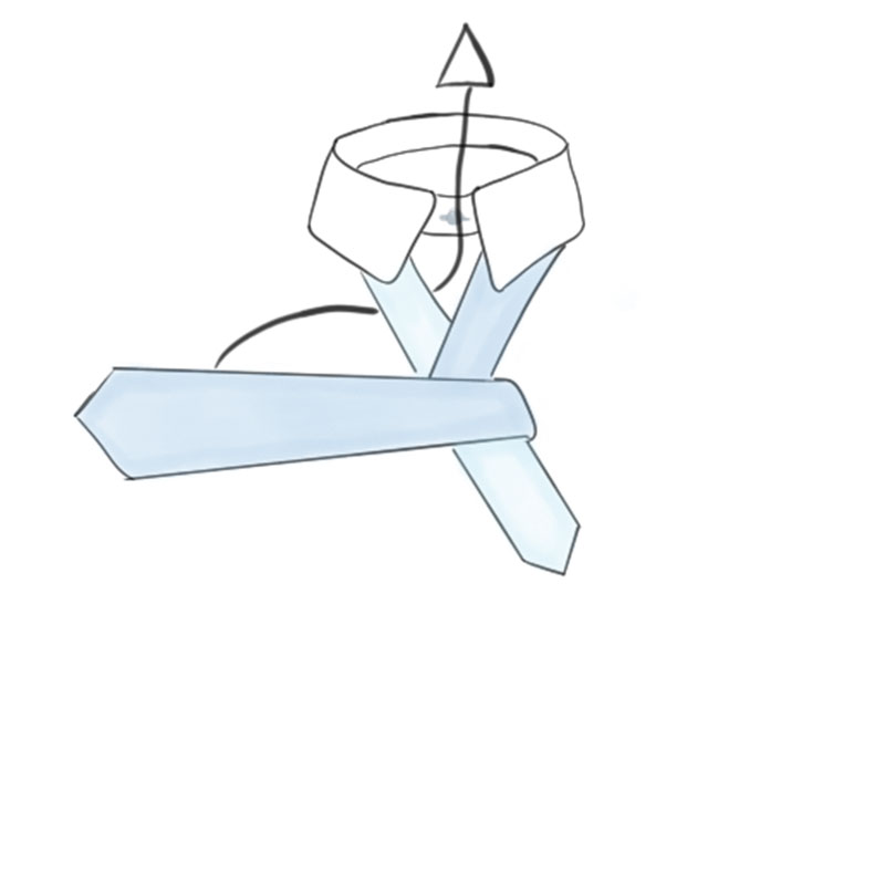 Four-in-Hand-Krawatten-Knoten Schritt 4 Four-in-Hand-Krawatten-Knoten vierter Schritt