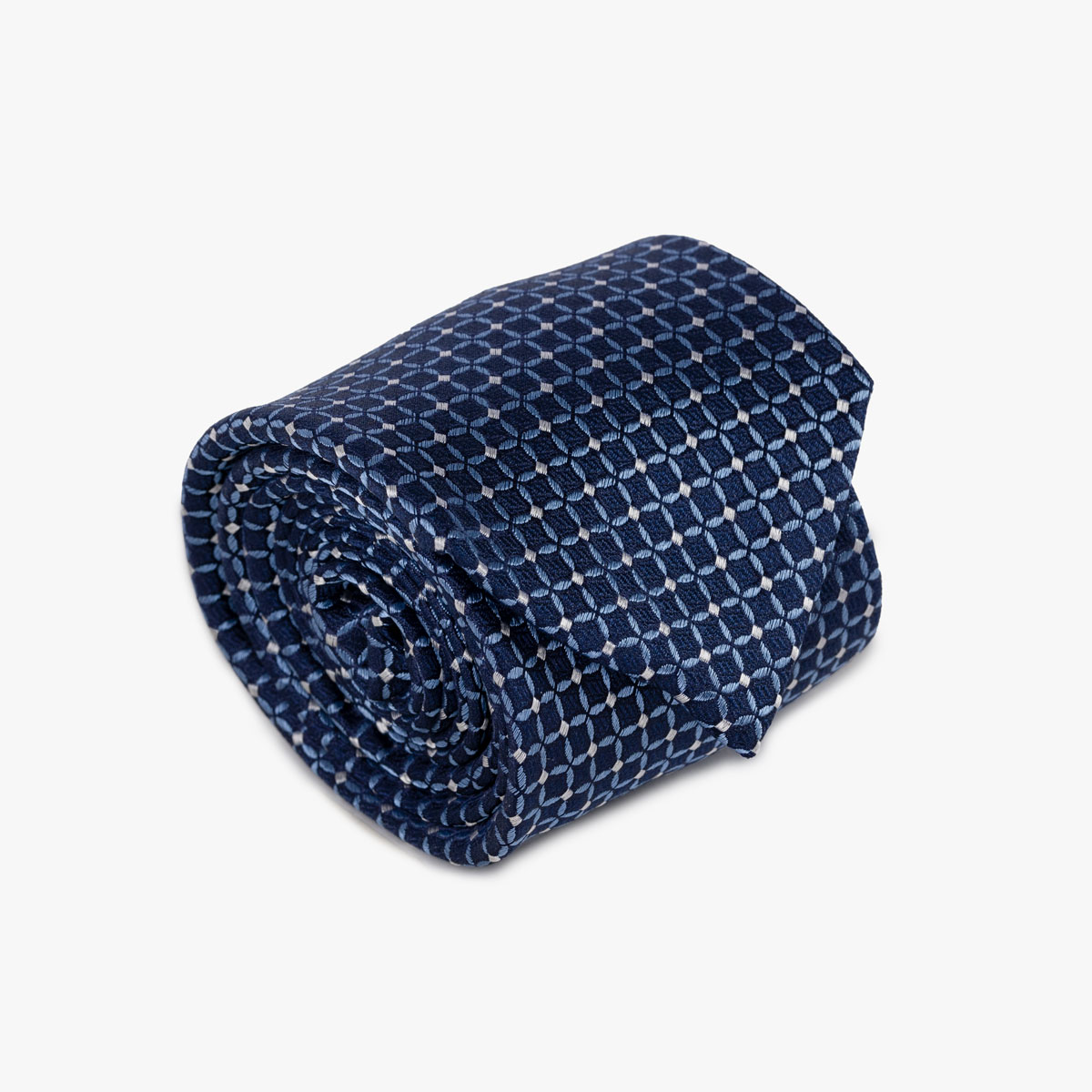Krawatte mit geometrischem Muster in blau silber 