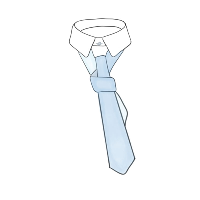 Four-in-Hand-Krawatten-Knoten  sechster Schritt