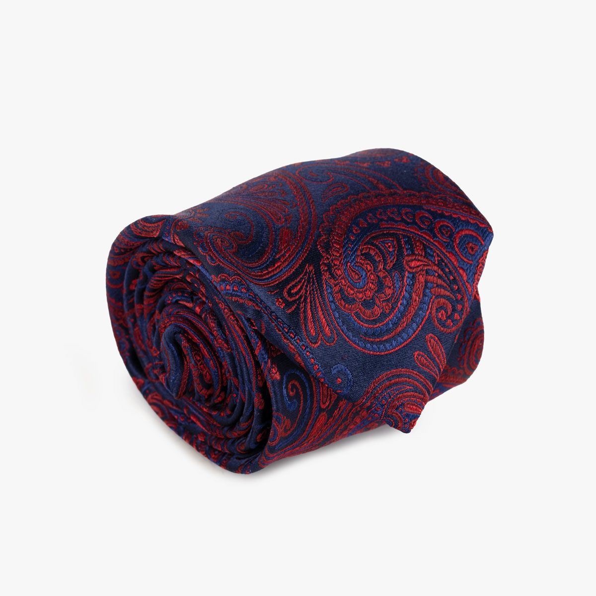 Krawatte mit Paisley in dunkelblau rot