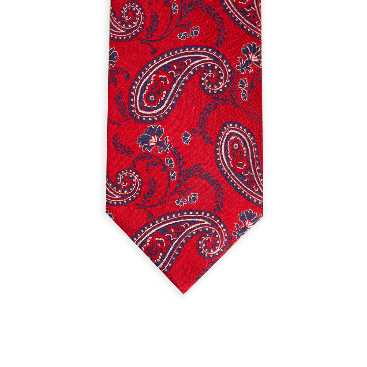 Krawatte glatt mit Struktur und Paisley in rot