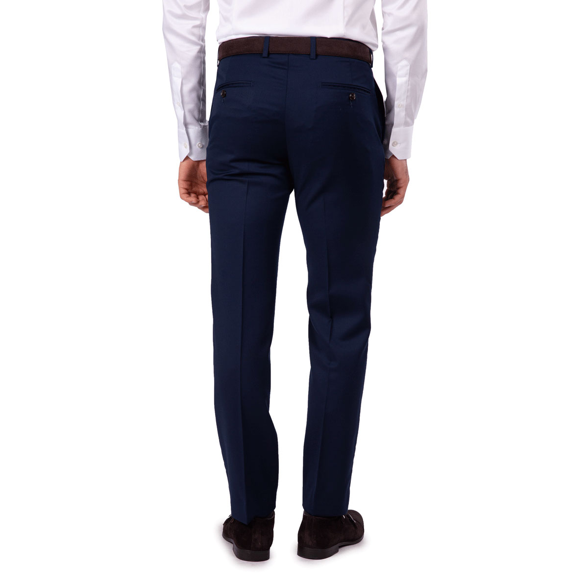 Blaue Modern Fit Hose mit Paspeltaschen hinten Modern Fit Hose in blau mit hinteren Paspeltaschen