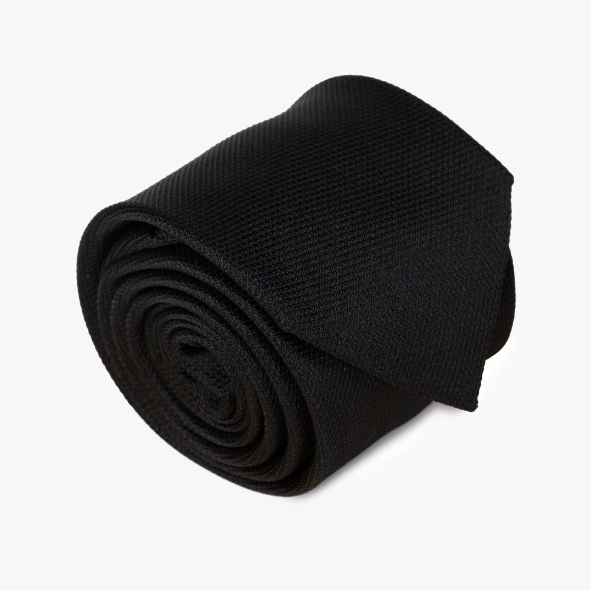 Aufgerollte Krawatte in uni schwarz