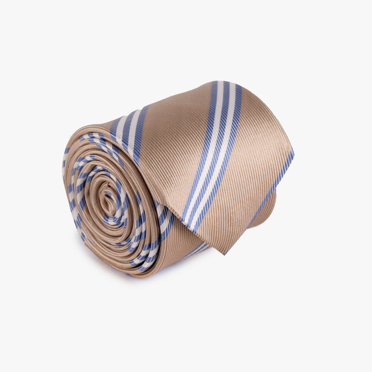 Krawatte aus Seide in beige gestreift