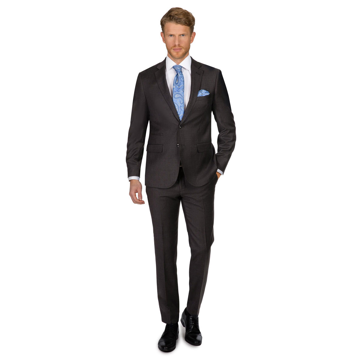 Eleganter Dreiteiler in charcoal Stilvoller charcoalfarbener Dreiteiler